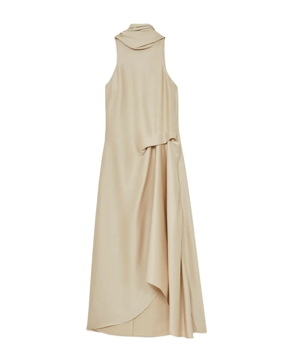 Reiss Michelle Drape Occasion Midi Dress Nude Size 14 for rent on The Volte - main image