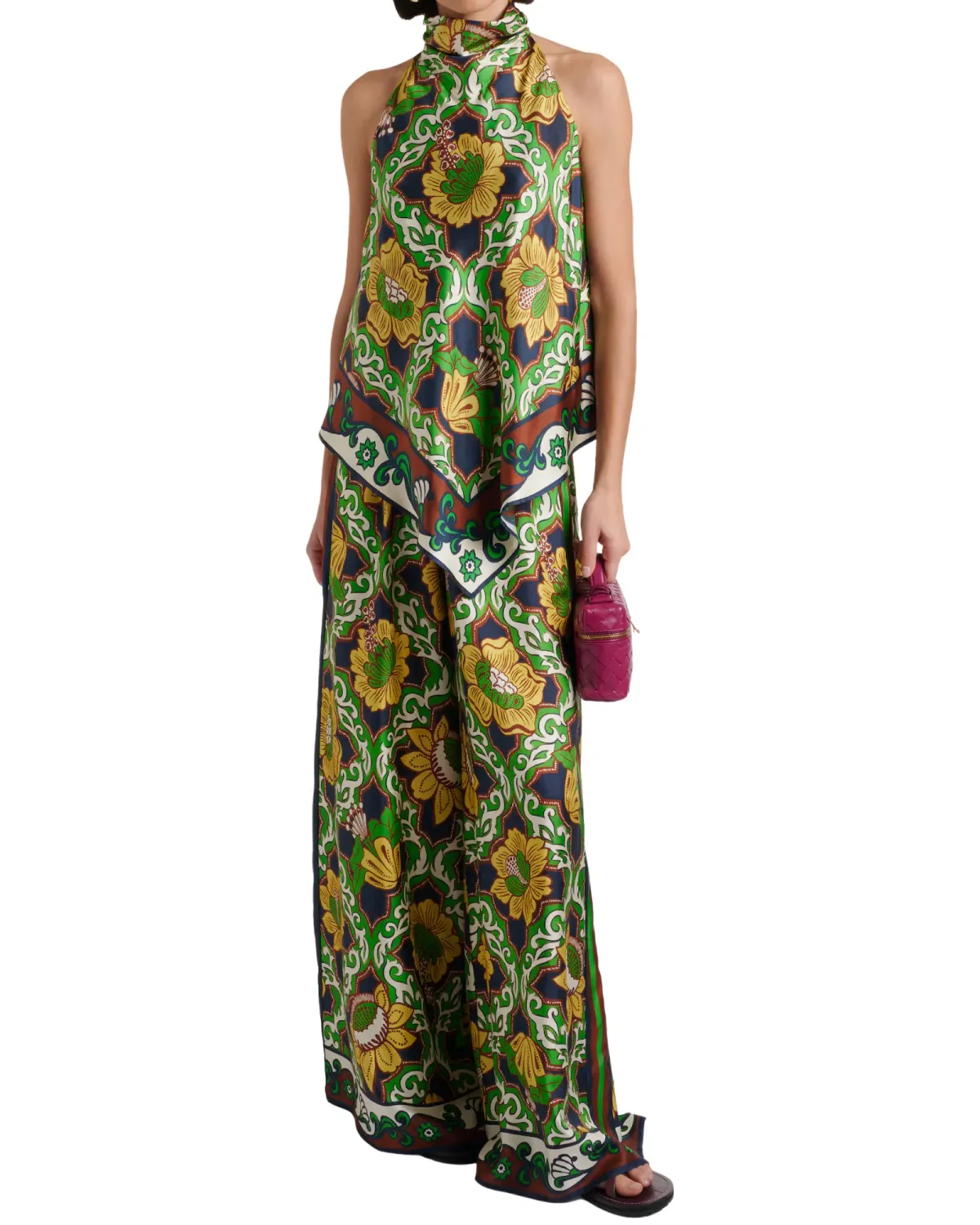 Alemais Liana Silk Palazzo Set Top/ Pant Size 12 - Image 4