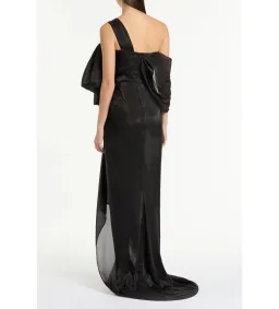 Carla Zampatti Lustre Chiffon Bow Gown in Black Size AU12 for rent on The Volte - image 4