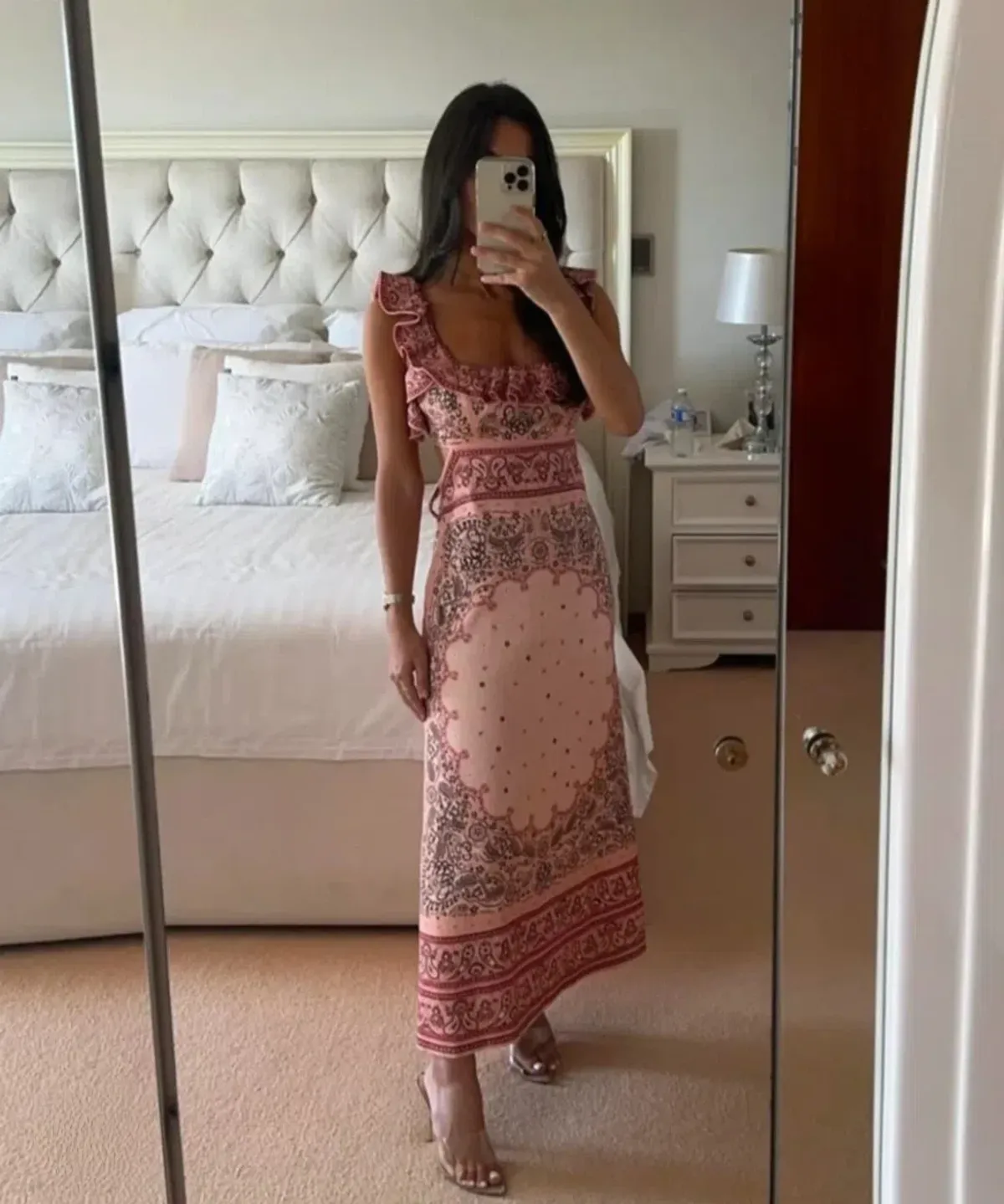 Zimmermann Matchmaker Frill Midi Dress Size 4 AU 16 for rent on The Volte - main image