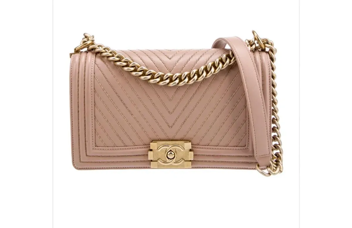 CHANEL LAMBSKIN MEDIUM BOY BAG HANDBAG - Image 1