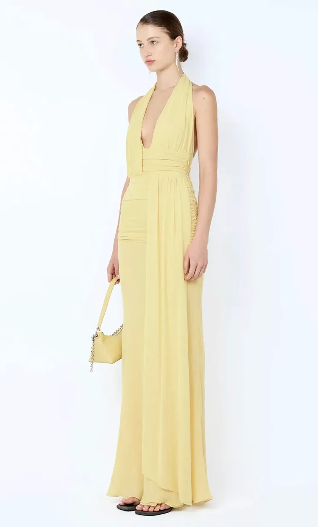 Bec & Bridge, CASSIS DRAPE MAXI DRESS, Yellow, size 8 for rent on The Volte - main image