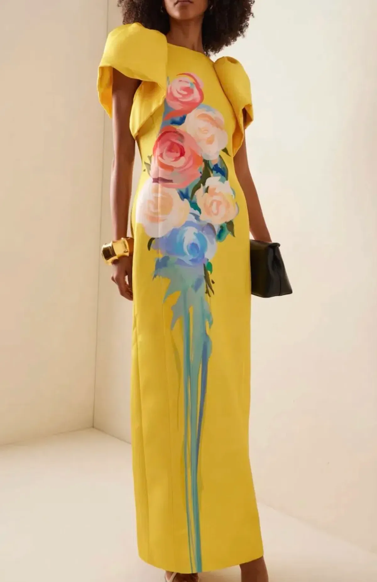 LEO LIN LUCINDA MAXI DRESS BOUQUET YELLOW SIZE 12 - Image 2