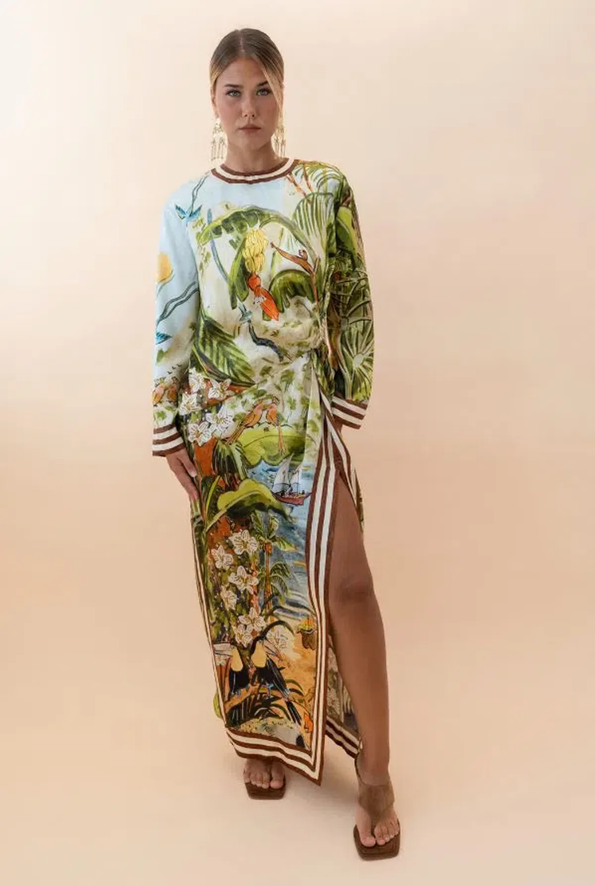 Alemais Toucan Tango Silk Midi Dress Size 12 - Image 2