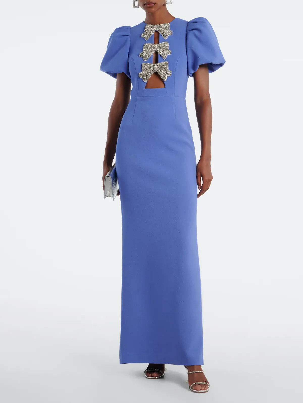 Rebecca Vallance Violetta Puff Sleeve Maxi Gown in Periwinkle Blue Size 12 - Image 1