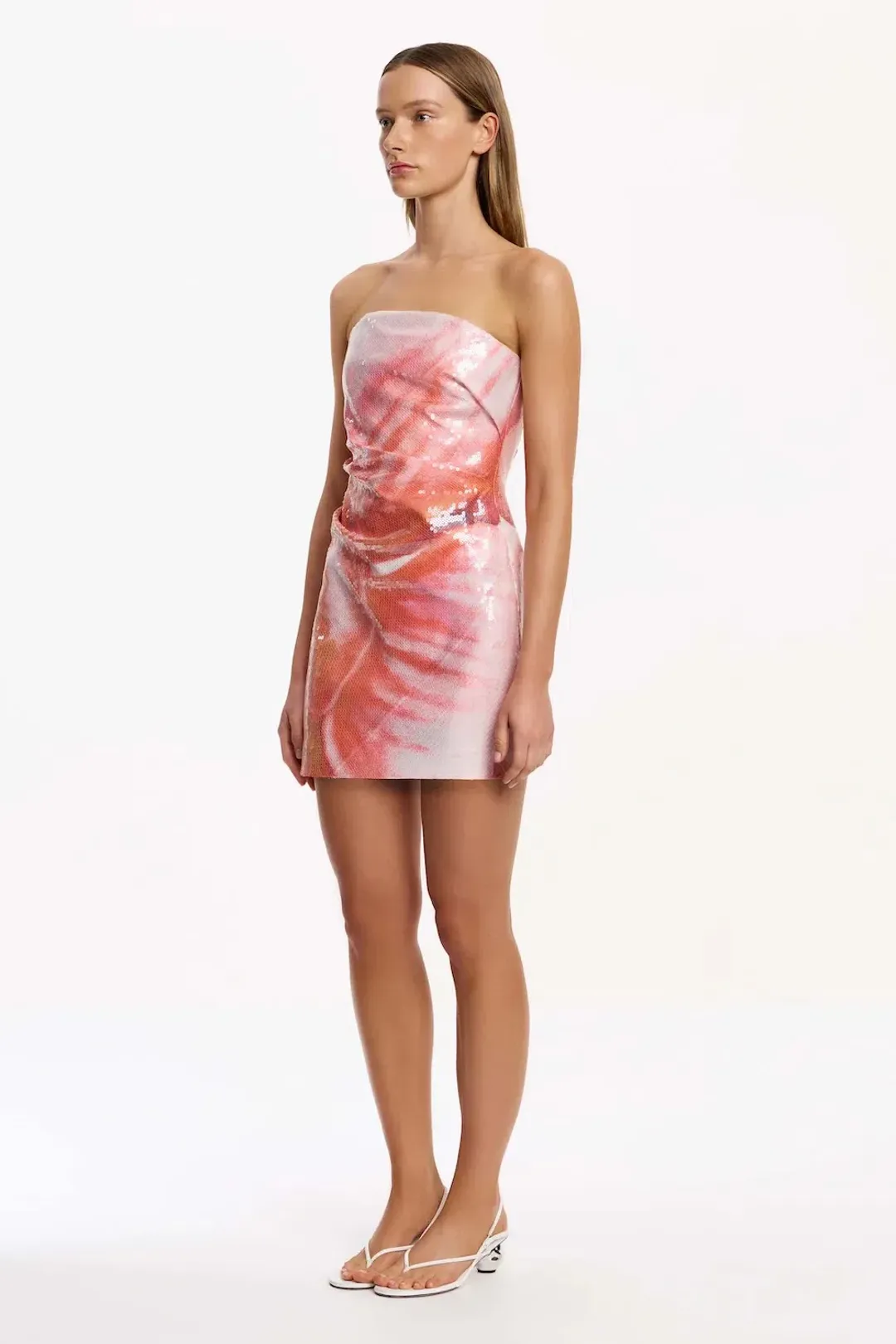 Significant Other Aden Strapless Mini in Tangerine Bloom Size 6/XS for rent on The Volte - main image