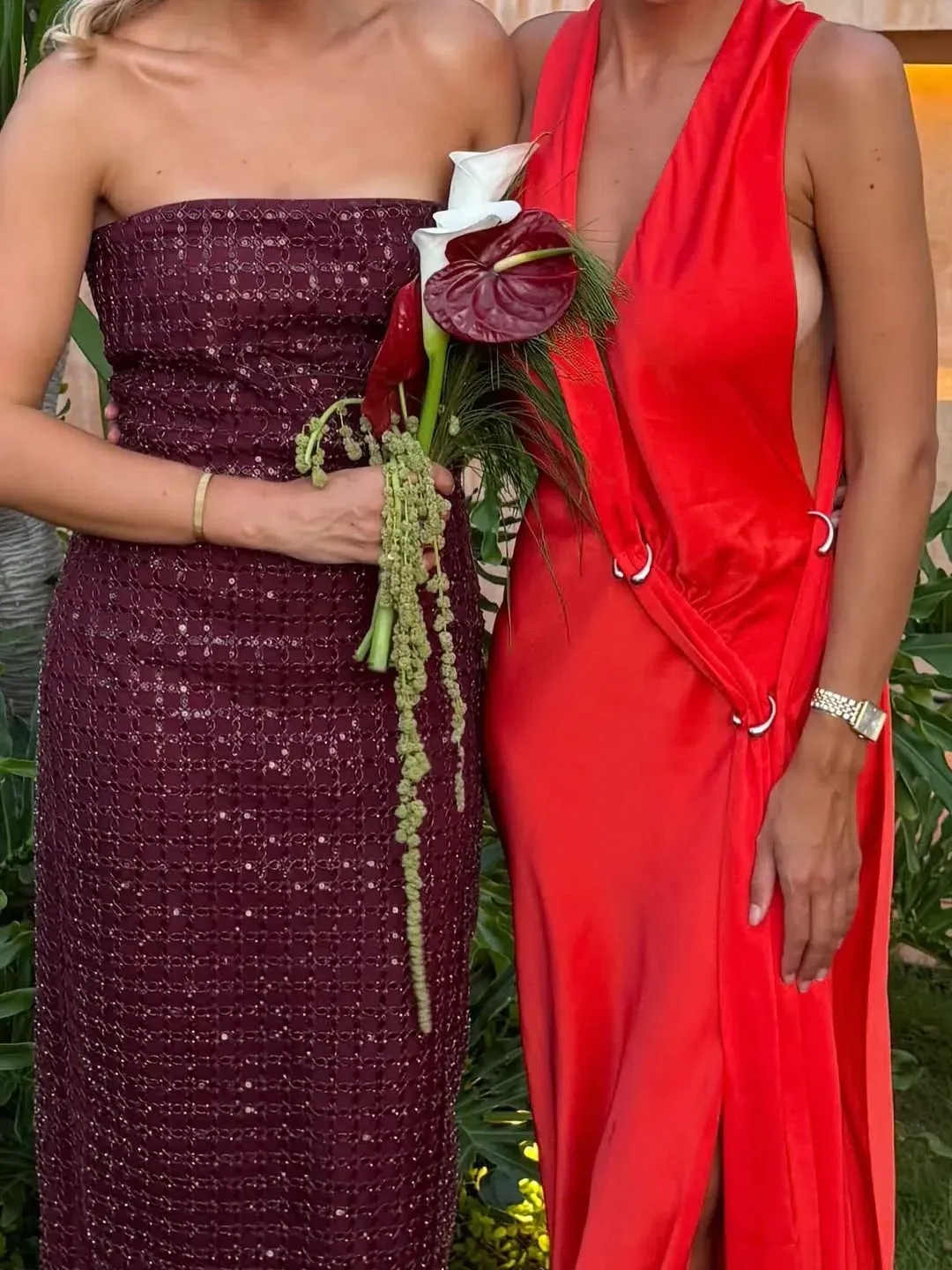 MISHA Harlow Satin Maxi Dress Chilli Size S for rent on The Volte - main image