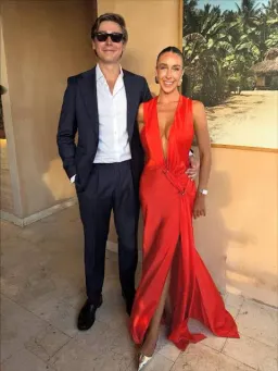 MISHA Harlow Satin Maxi Dress Chilli Size S for rent on The Volte - image 5