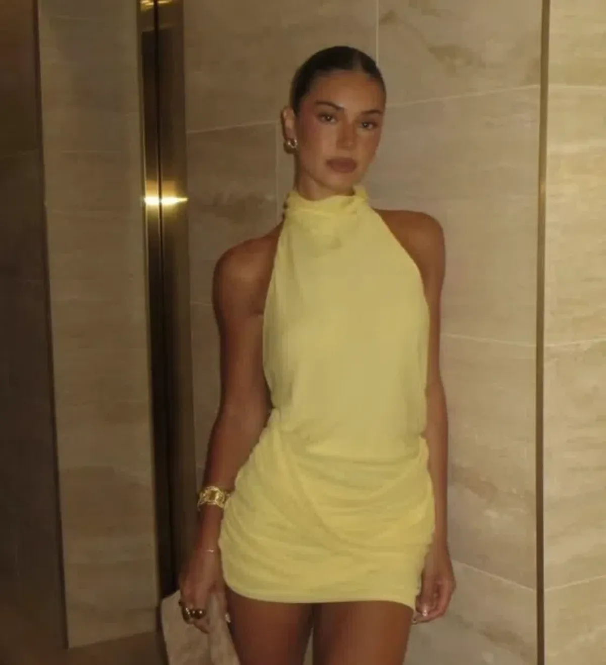 Benni Maisie Mini Dress in Yellow 8 for rent on The Volte - main image