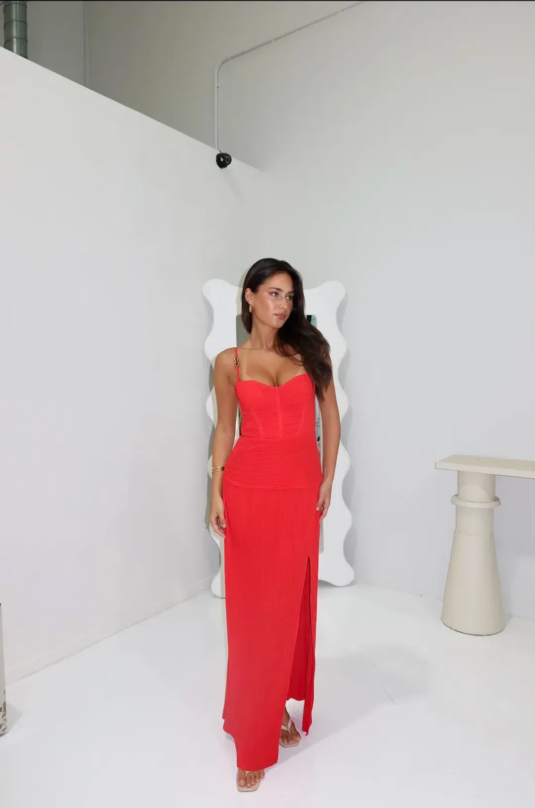 Manning Cartell Double Time Pleat Dress Red Size 8 for rent on The Volte - main image