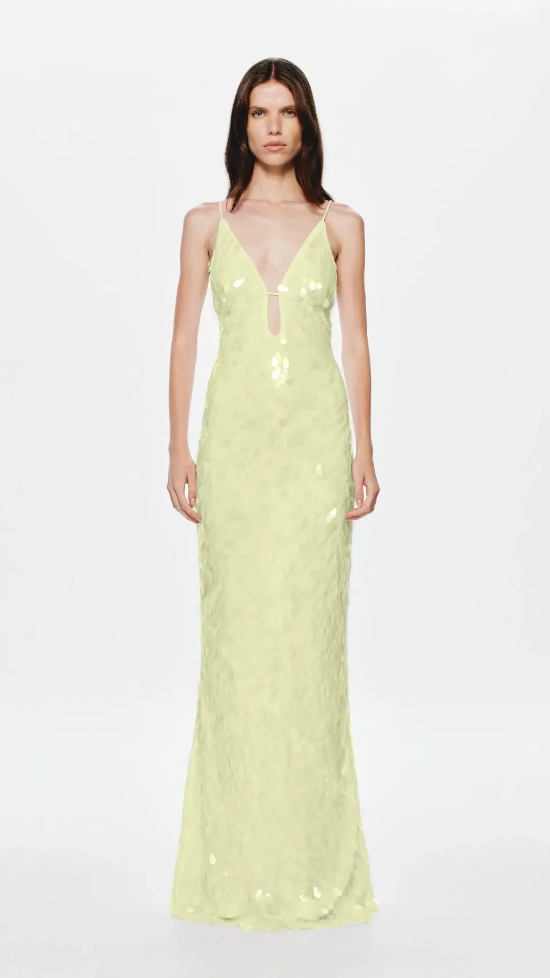 MISHA Sapphire Sequin Maxi Dress in Lemon Size XS (6) for rent on The Volte - main image