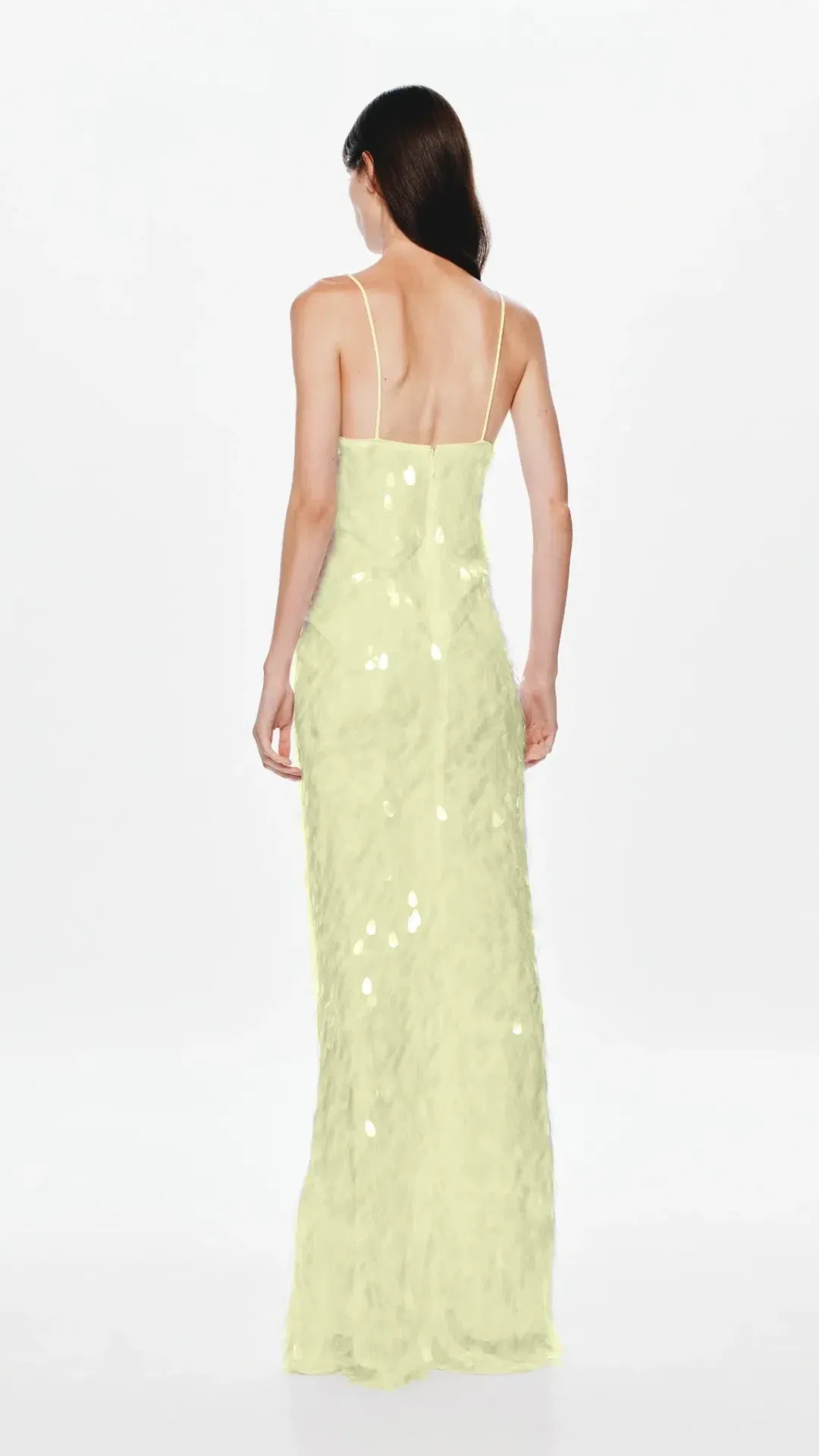 MISHA Sapphire Sequin Maxi Dress in Lemon Size S (8) for rent on The Volte - main image