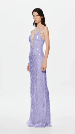 MISHA Sapphire Sequin Maxi Dress in Lilac Size S (8) for rent on The Volte - image 3