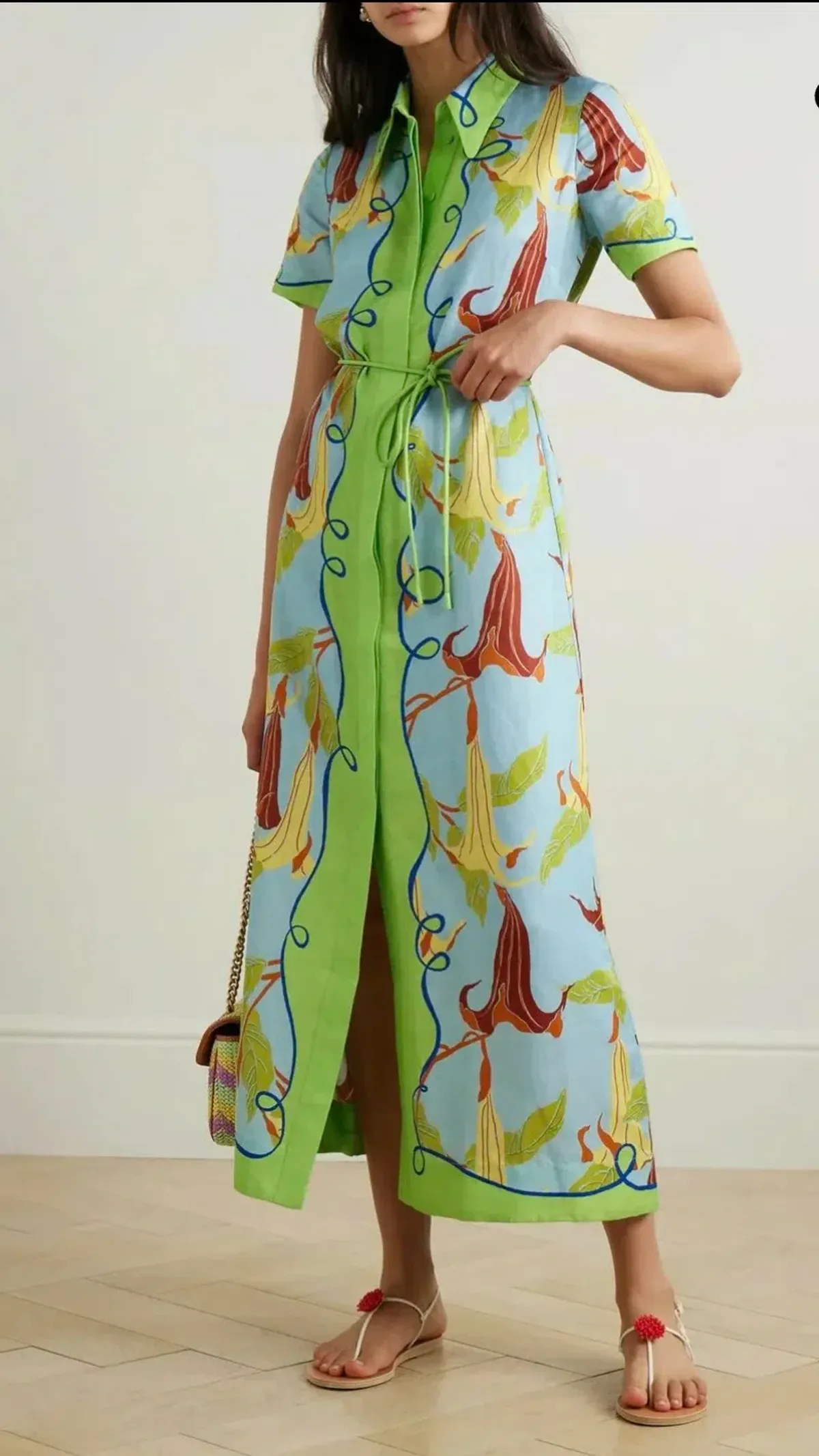 Alemais Alemais Rafaela Shirtdress Green Print size 12 - Image 1
