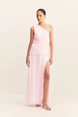 Shona Joy Amina One Shoulder Maxi Dress Pink Fairyfloss Size 10 for rent on The Volte - image 1