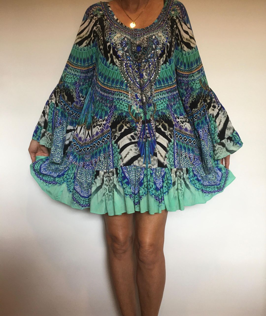 Camilla Mini Dress Blue Size 12 for rent on The Volte - main image