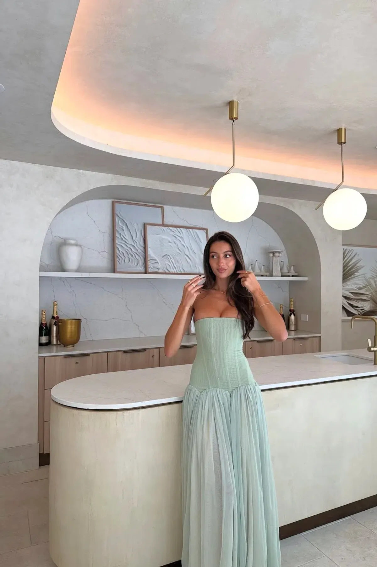 white fox magic Muse Maxi Dress size small in mint for rent on The Volte - main image