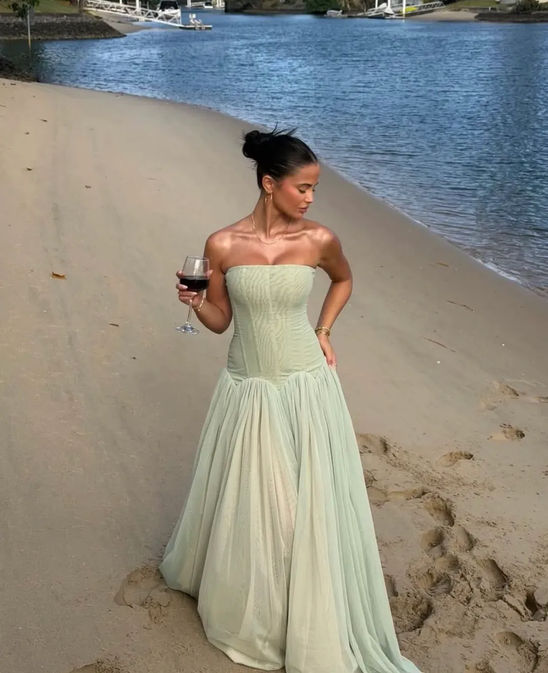 white fox magic Muse Maxi Dress size small in mint for rent on The Volte - main image