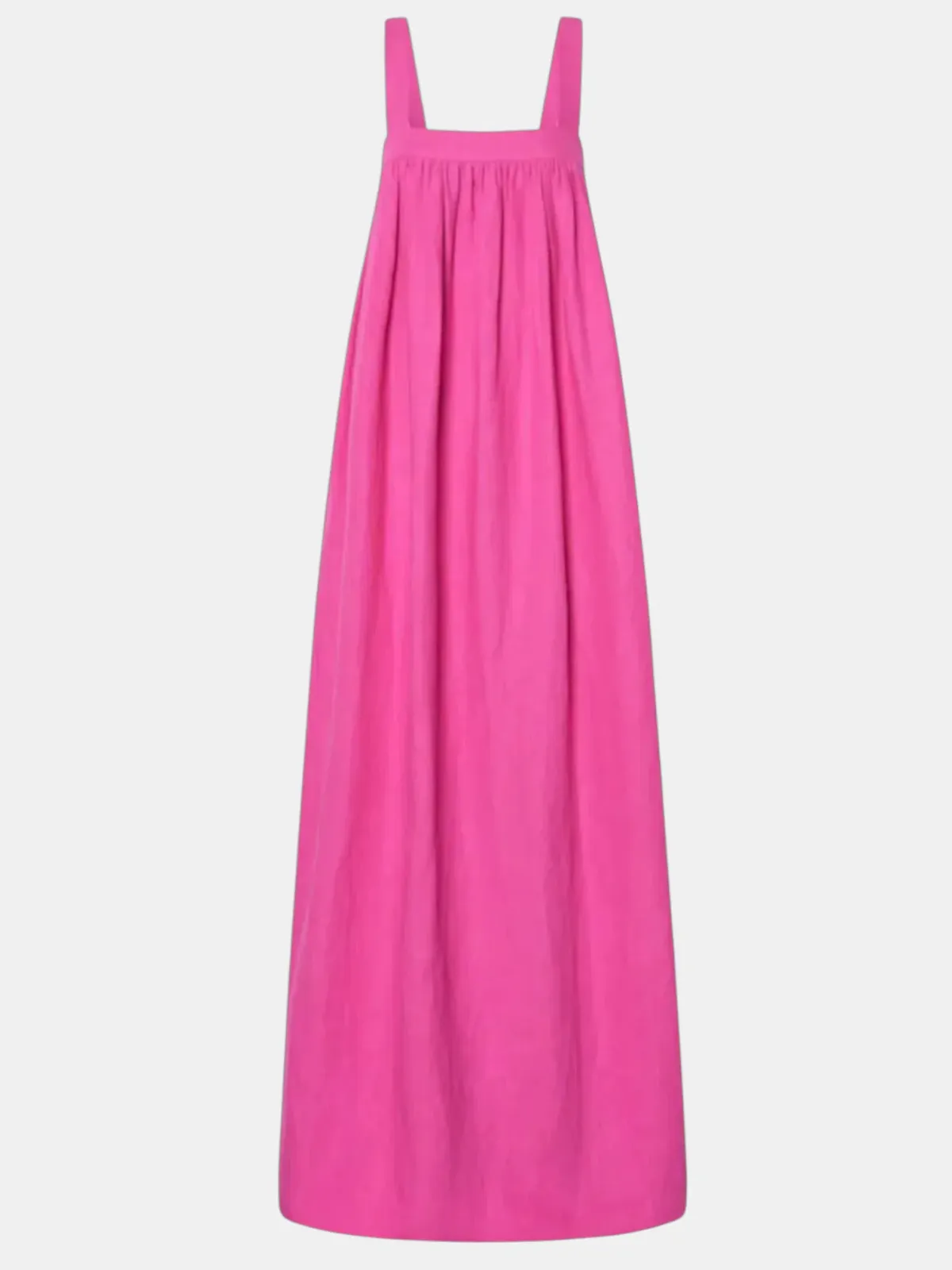 Oroton Bow Detail Fuchsia Pink Sundress Size 14 Linen Strappy Maxi Gown - Image 2