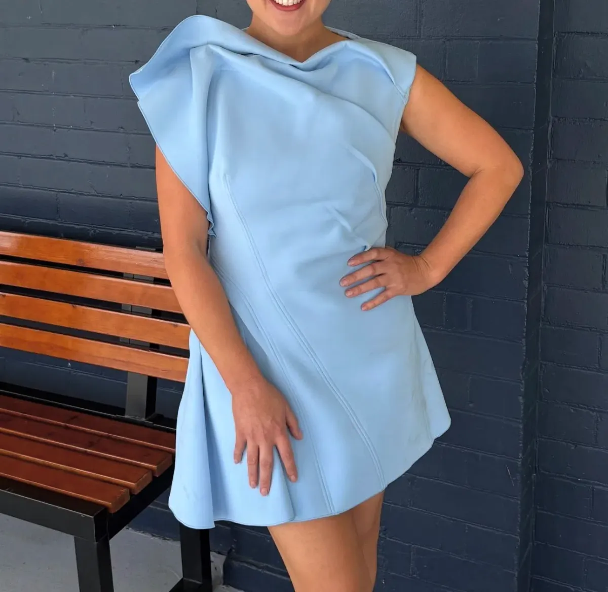 Acler Borras Mini Dress Size 12 Bluebell - Image 2