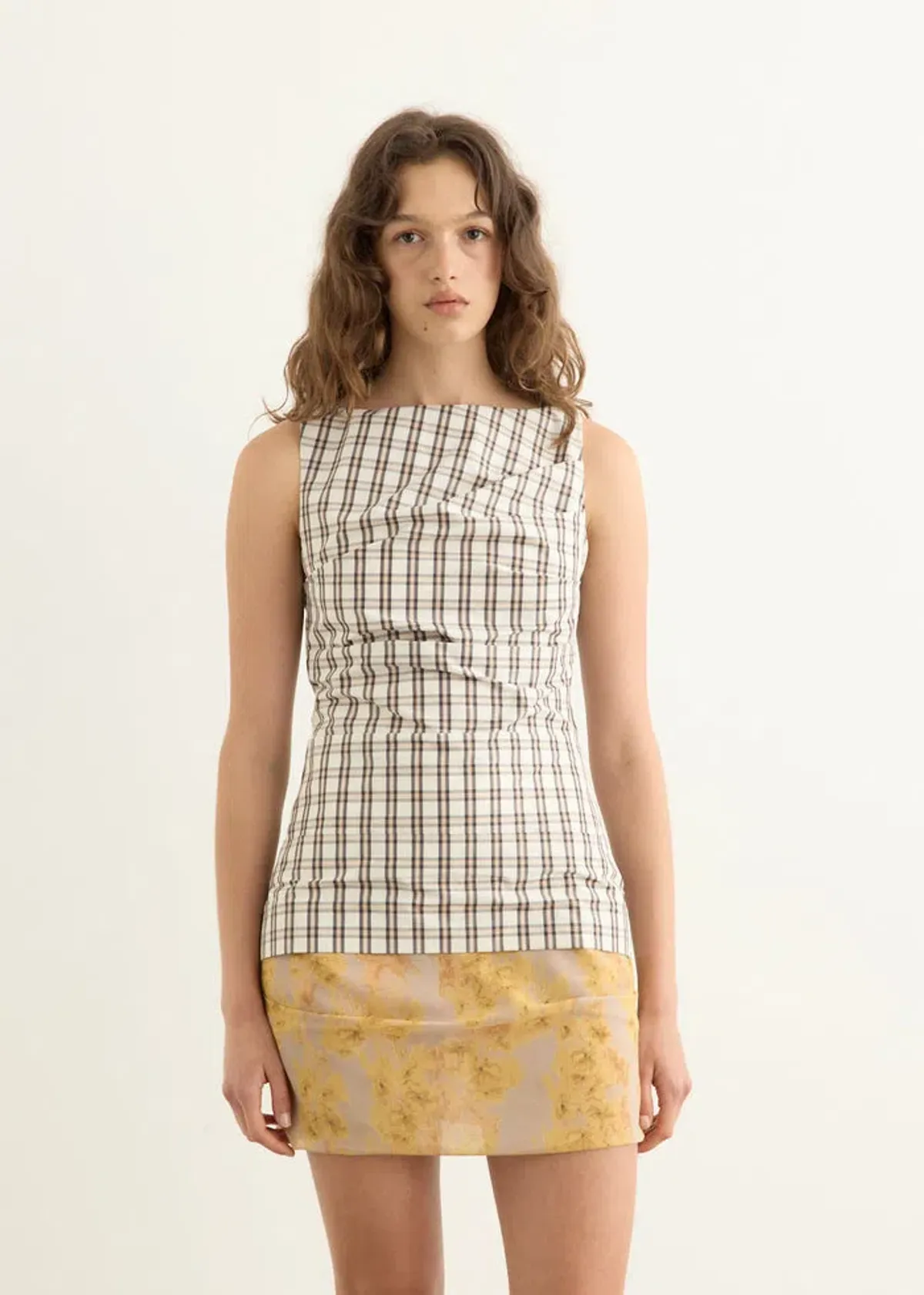 Wynn Hamlyn Emily Mini Dress - Multi Plaid/Floral - Size 8 - Image 6