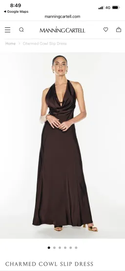 Charmed Cowl Slip Dress for rent on The Volte - image 1