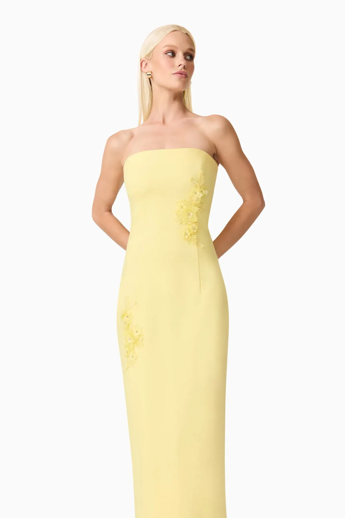Elliatt Evee Strapless Maxi Dress size 8 Yellow - Image 2