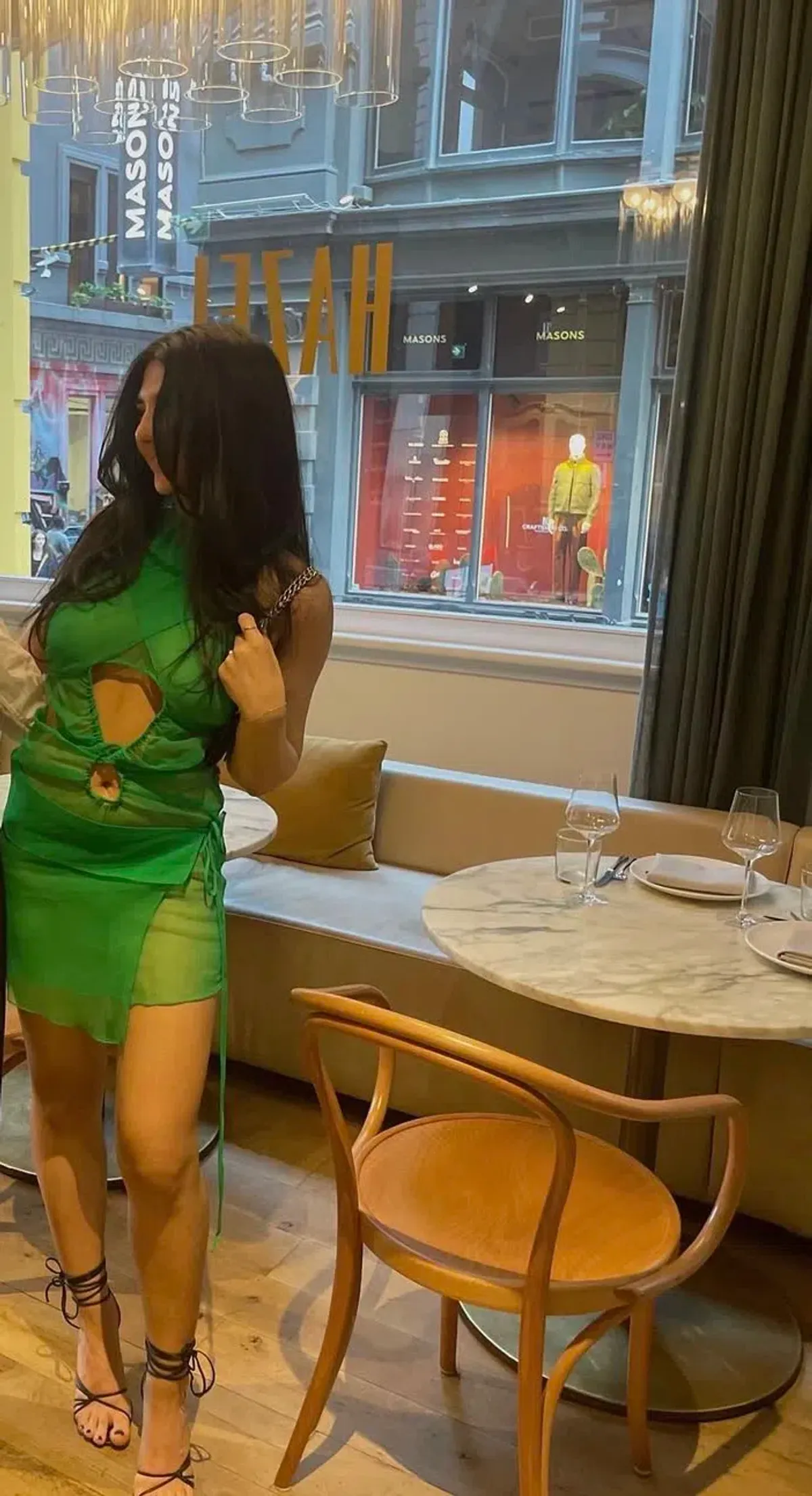 Supriya Lele open back halter mini dress green size 6 - Image 3