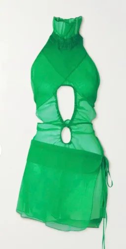Supriya Lele open back halter mini dress green size 6 for rent on The Volte - image 1