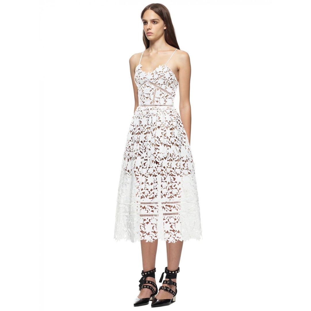 Self Portrait Azaelea Dress White Size 12 for rent on The Volte - main image