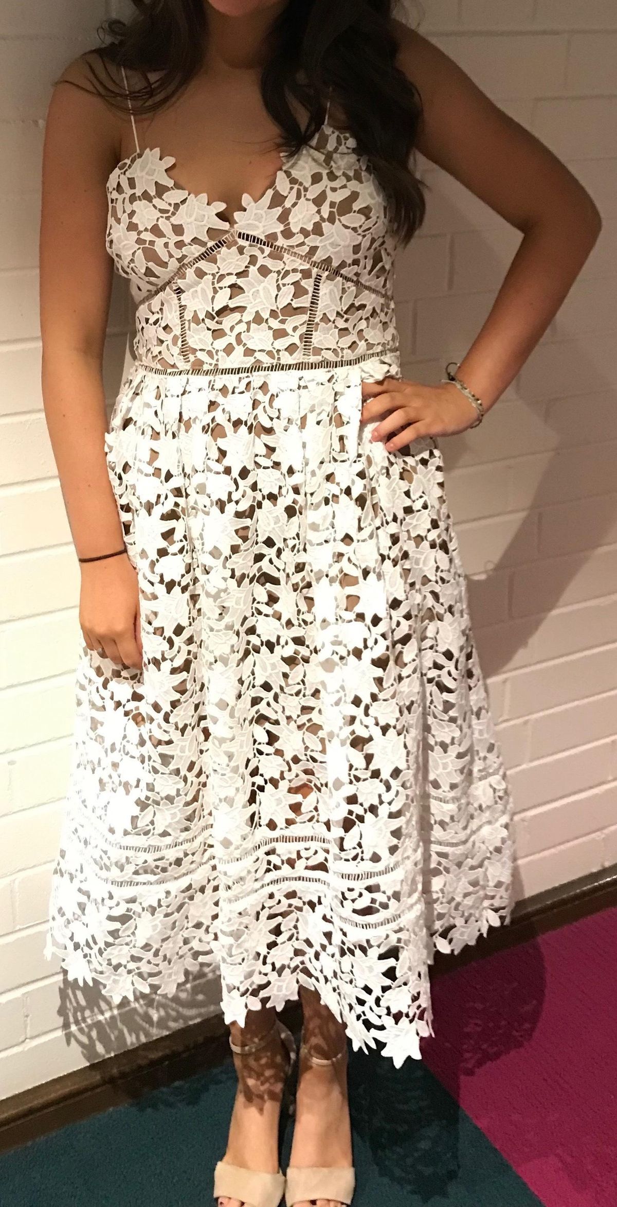 Self Portrait Azaelea Dress White Size 12 - Image 4