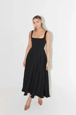 Odd Muse - Ultimate Muse High Waist Square Neck Midi Dress for rent on The Volte - image 1