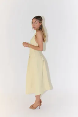 Odd Muse - The Ultimate Muse Dropped Hem Midi Dress - Lemon for rent on The Volte - image 3