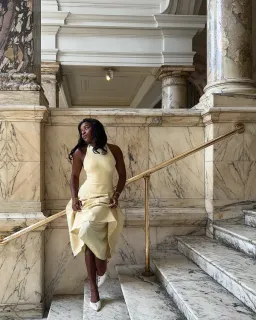 Odd Muse - The Ultimate Muse Dropped Hem Midi Dress - Lemon for rent on The Volte - image 5