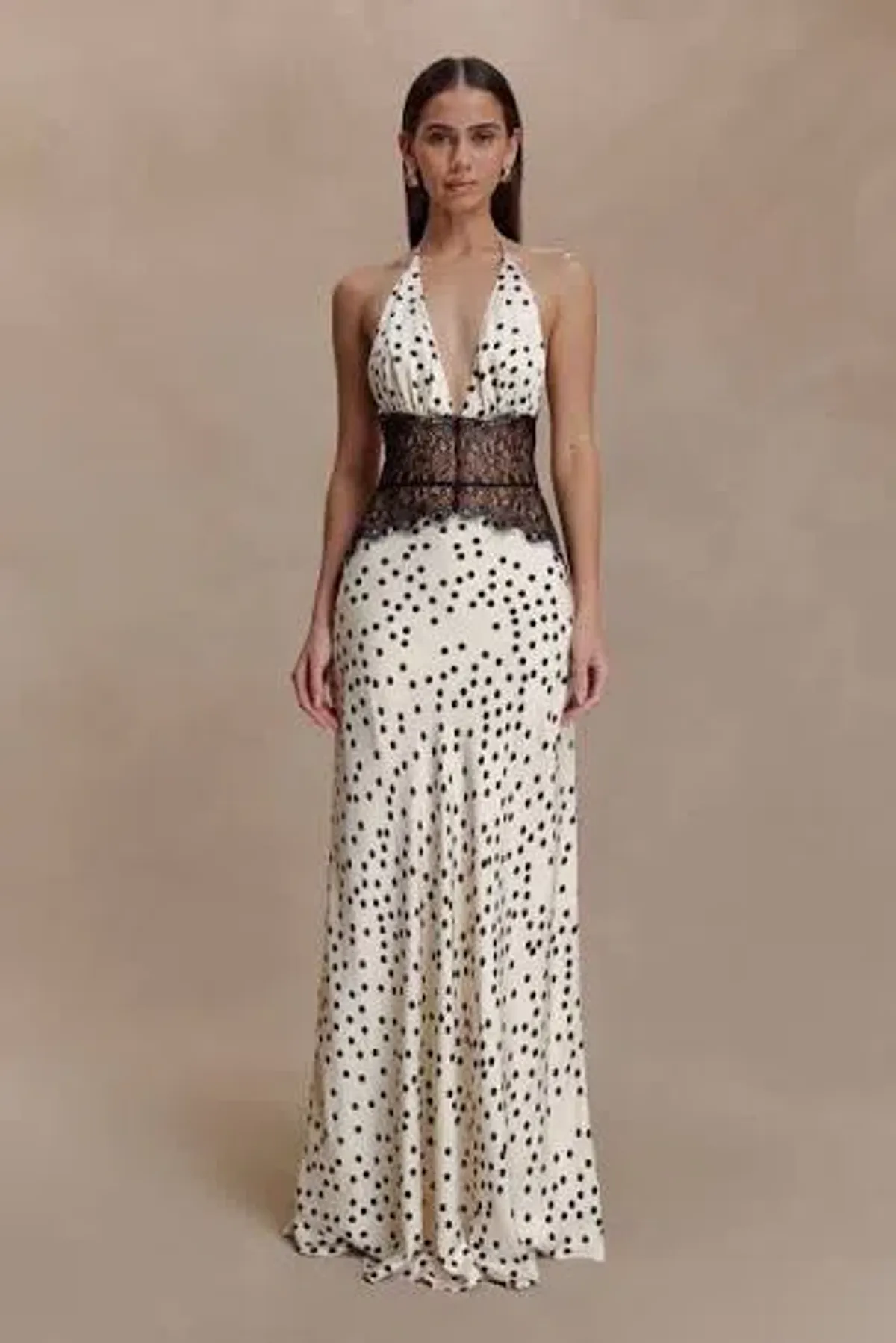 Meshki Dinah Maxi Dress Polka Dot Cream Black M Medium 10 - Image 6