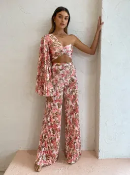Significant Other - Simone Top And Pant Set In Pink Sangria Floral for rent on The Volte - image 1
