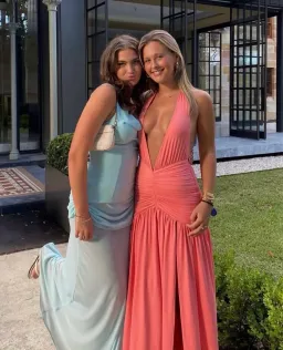 Melania Maxi Dress - Coral Pink baby-boo size XS for rent on The Volte - image 1