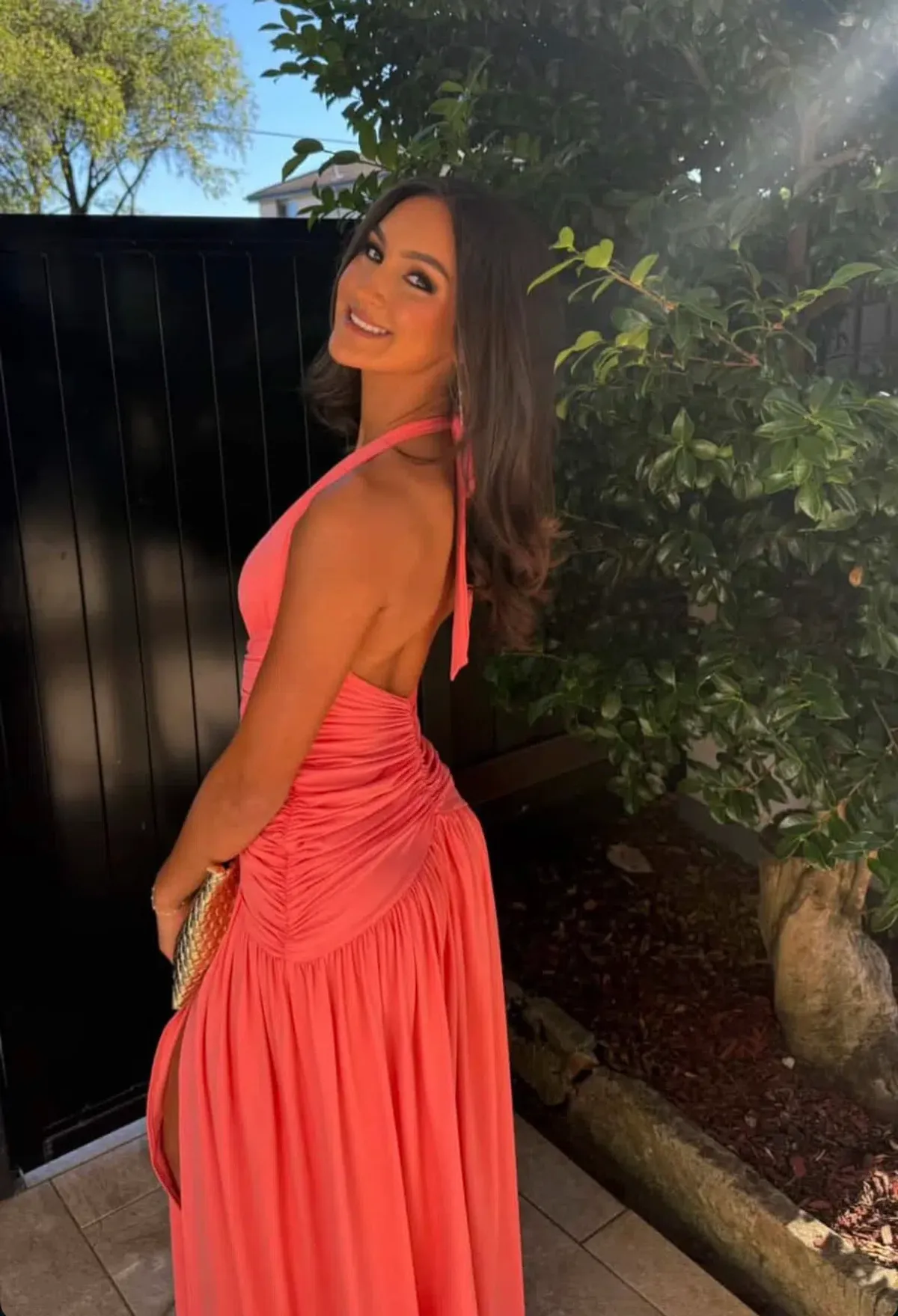 Melania Maxi Dress - Coral Pink baby-boo size XS - Image 2