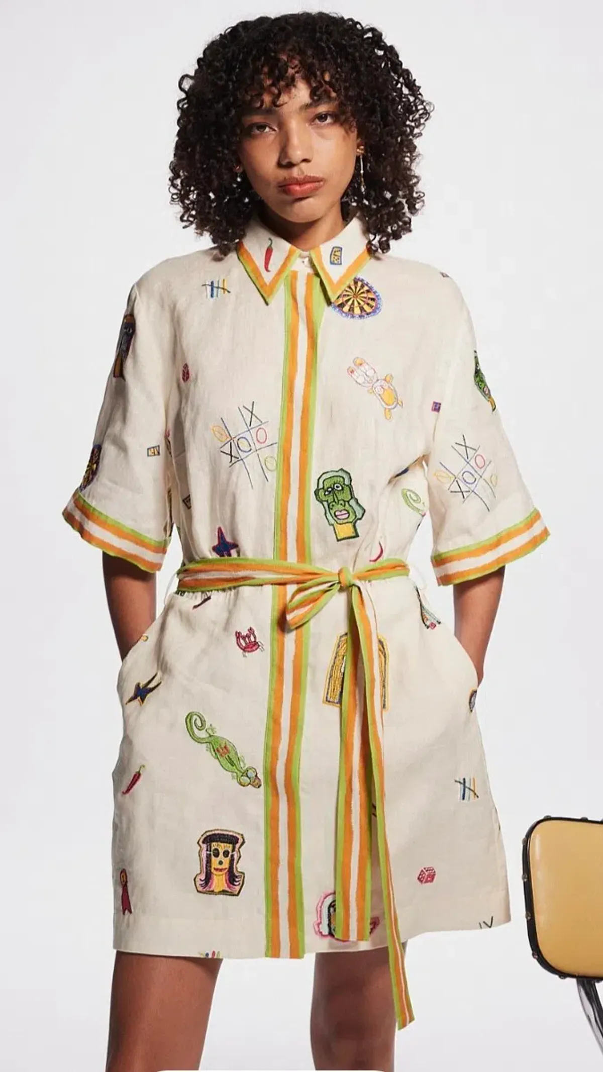 Alemais Checkers Embroidered Mini Dress s.16 - Image 4