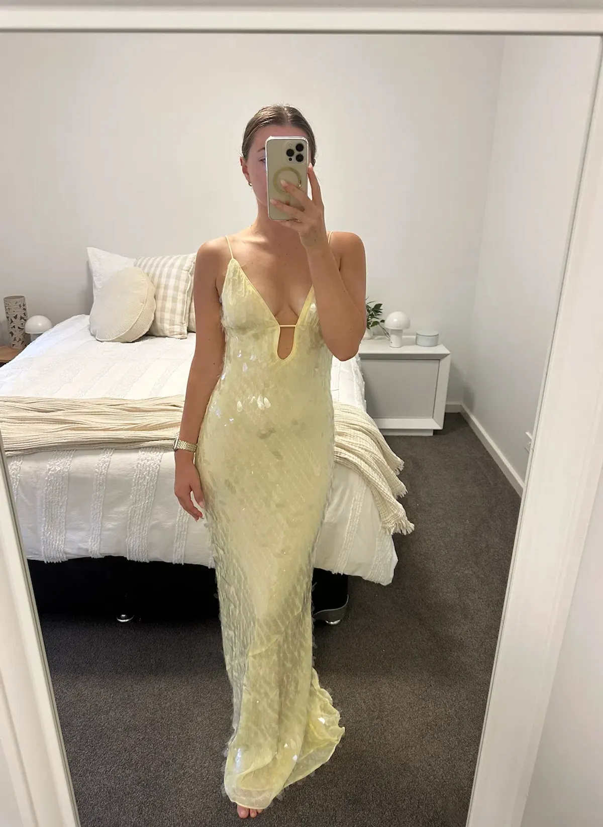 THE SAPPHIRE SEQUIN DRESS | LEMON - SIZE 8 - Image 1