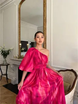 Sheike Vivianne Maxi Dress Gown In Pink | Size AU 12 for rent on The Volte - image 5