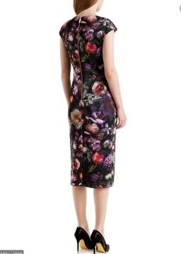 Ted Baker RAISIE Shadow Floral Midi Dress Purple Size 8 for rent on The Volte - image 2