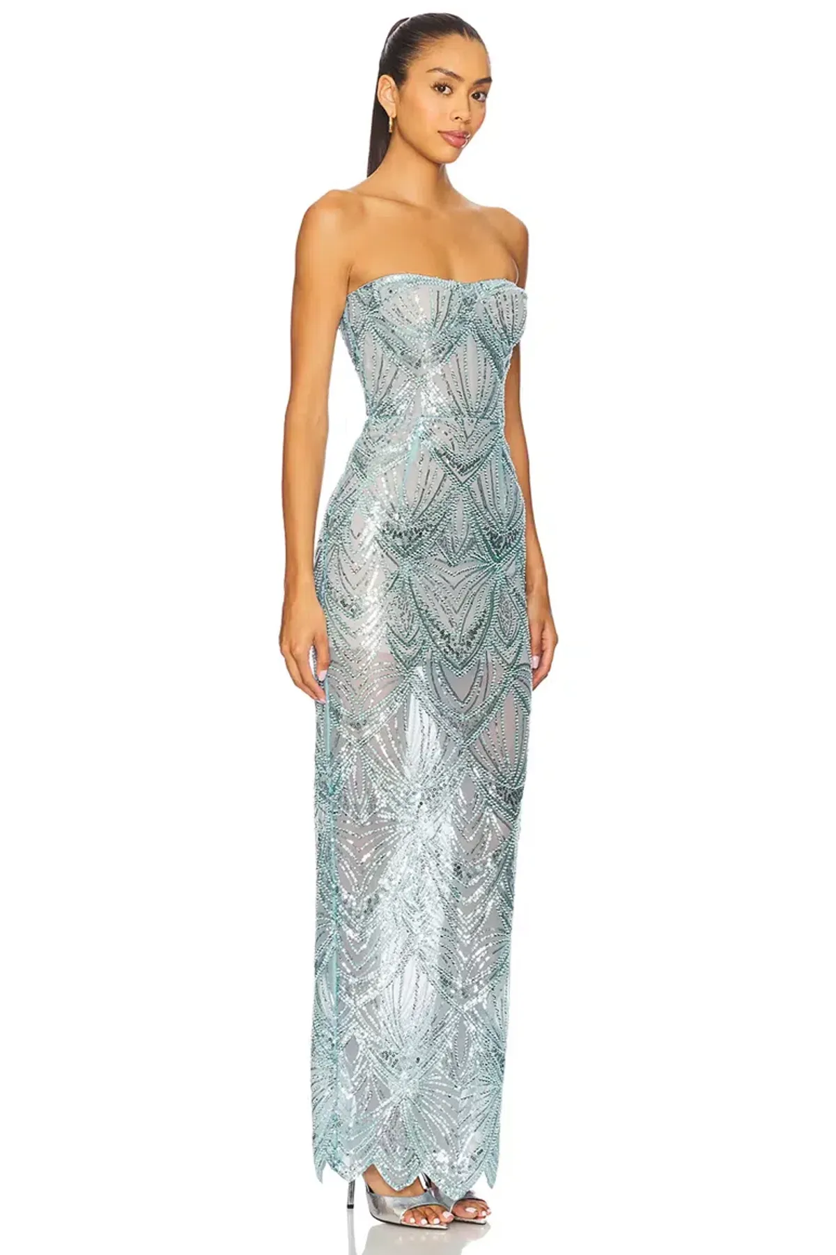 Bronx and Banco Giselle Maxi Dress in Powder Blue Size Size S for rent on The Volte - main image