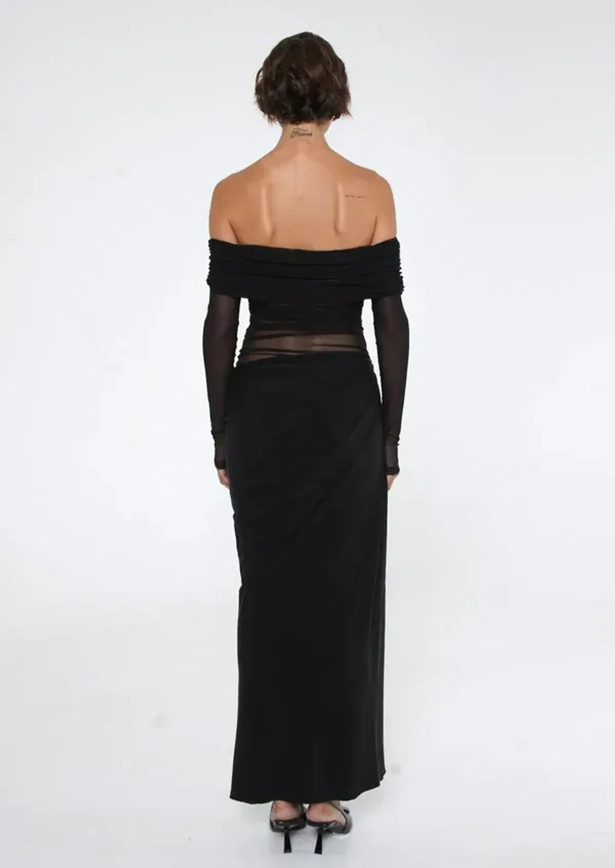 Benni - Yasmin Off Shoulder Maxi Dress - Black - Image 2