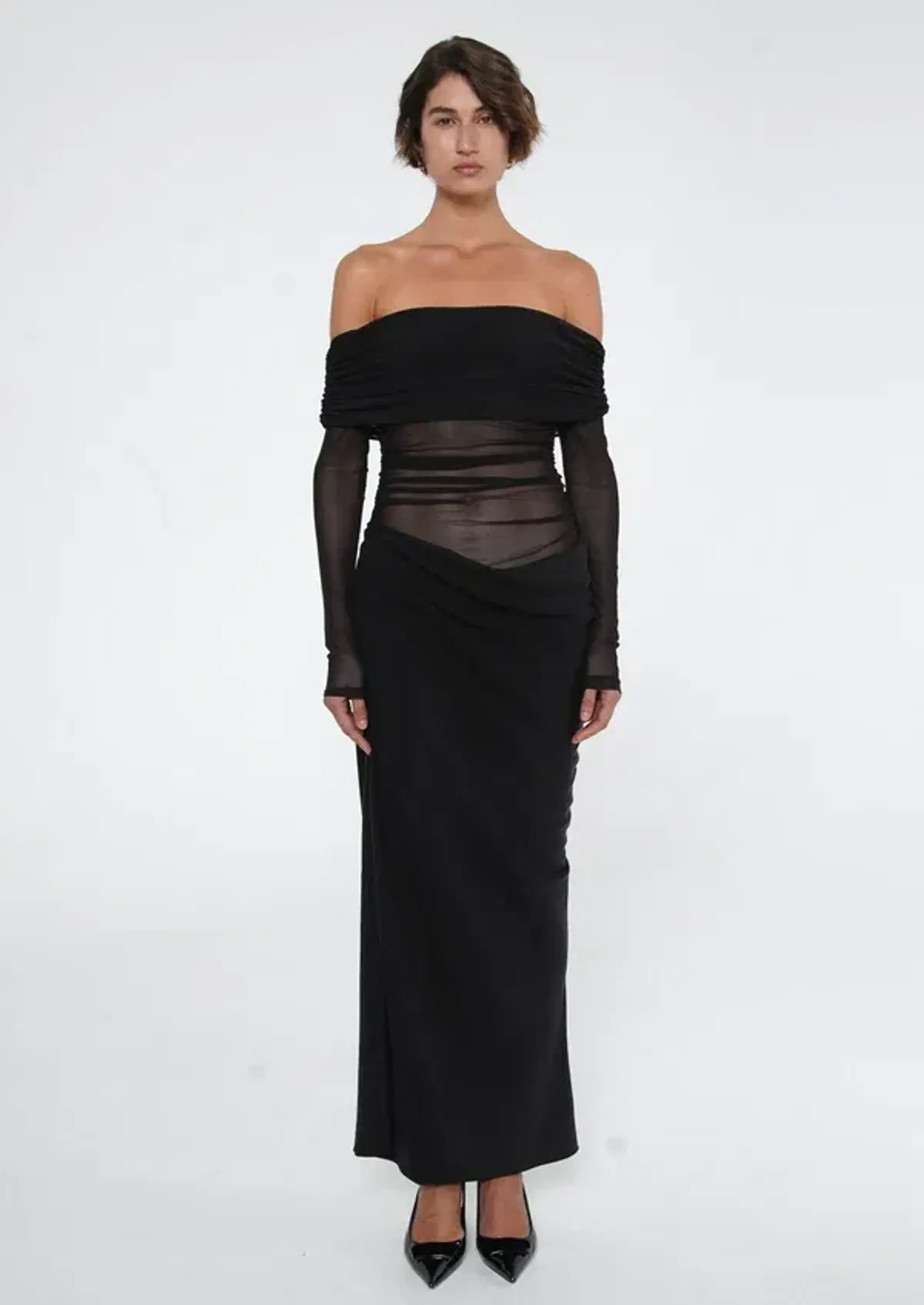 Benni - Yasmin Off Shoulder Maxi Dress - Black for rent on The Volte - main image