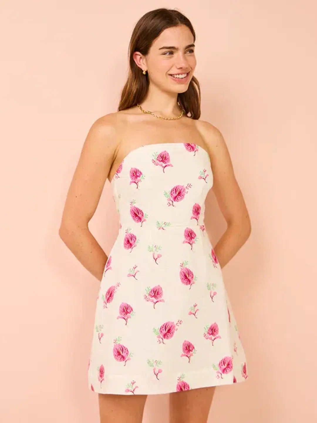 Aston Studio - Beatrix Dress In Arisa Anthurium for rent on The Volte - main image