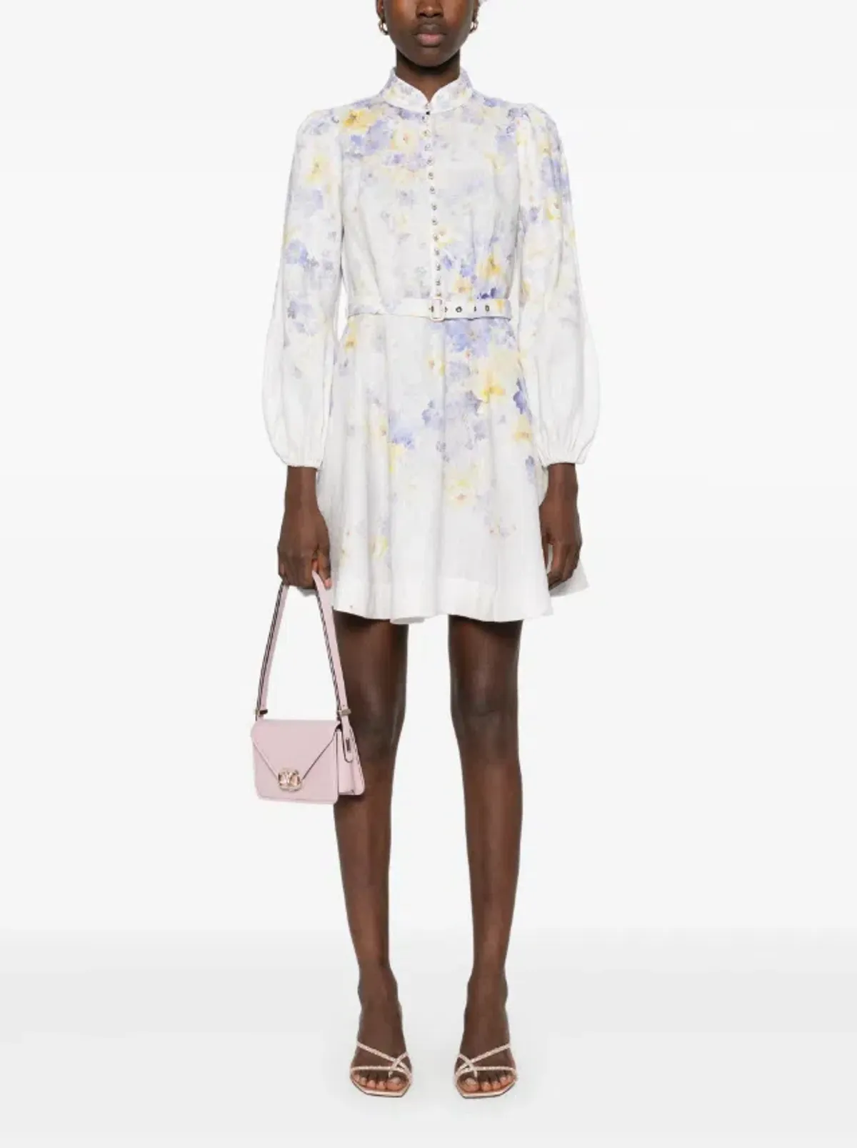 ZIMMERMANN CRUSH BUTTONED MINI DRESS SIZE 0 - Image 2