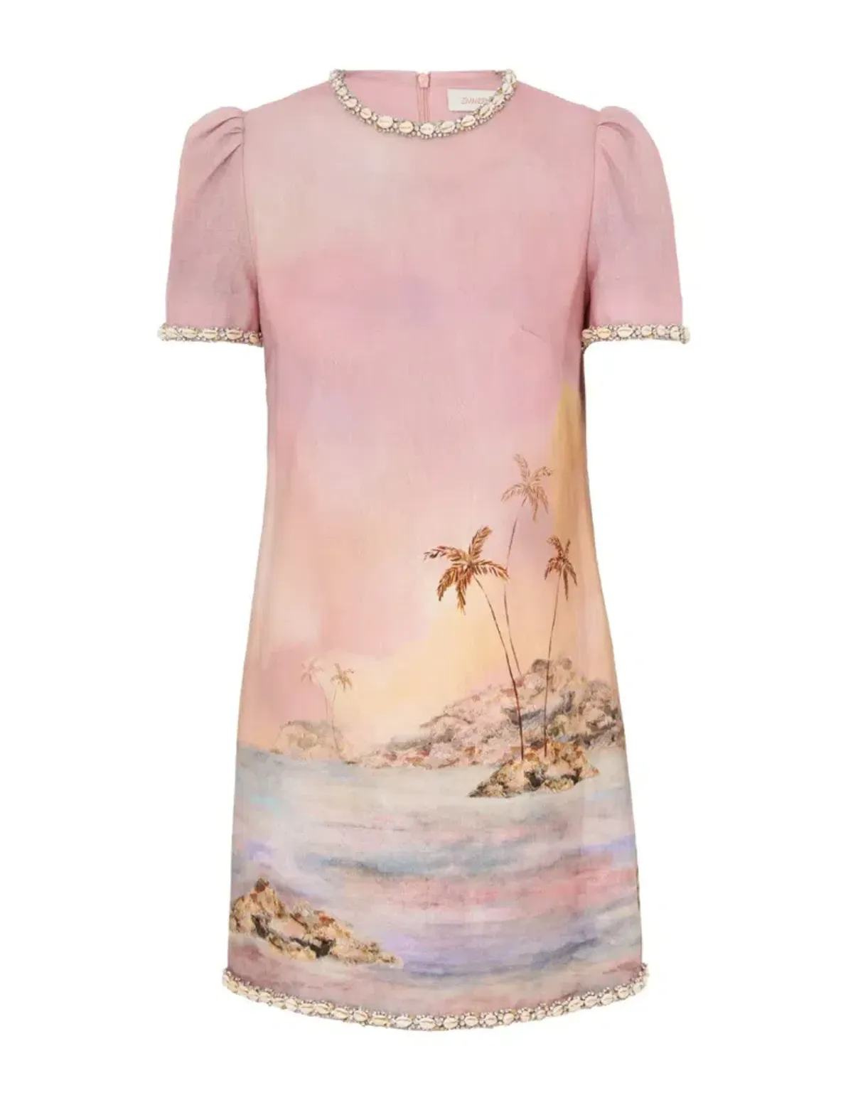 Zimmermann Dawning Embellished Mini Dress Lilac Seascape Size 1 - Image 2