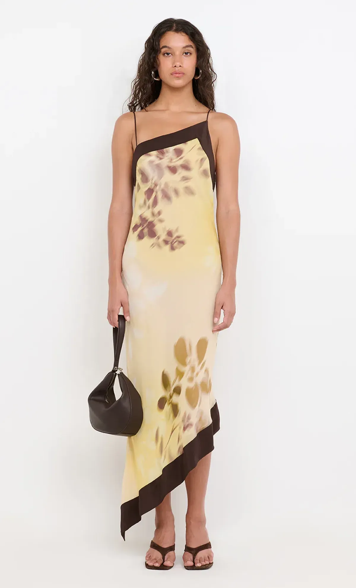Bec and Bridge Blaise Asym Midi Dress in Palmera Flora Size 8 - Image 1