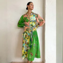 Alemais Holiday Patchwork Shirtdress in Multi Size 8 for rent on The Volte - image 1